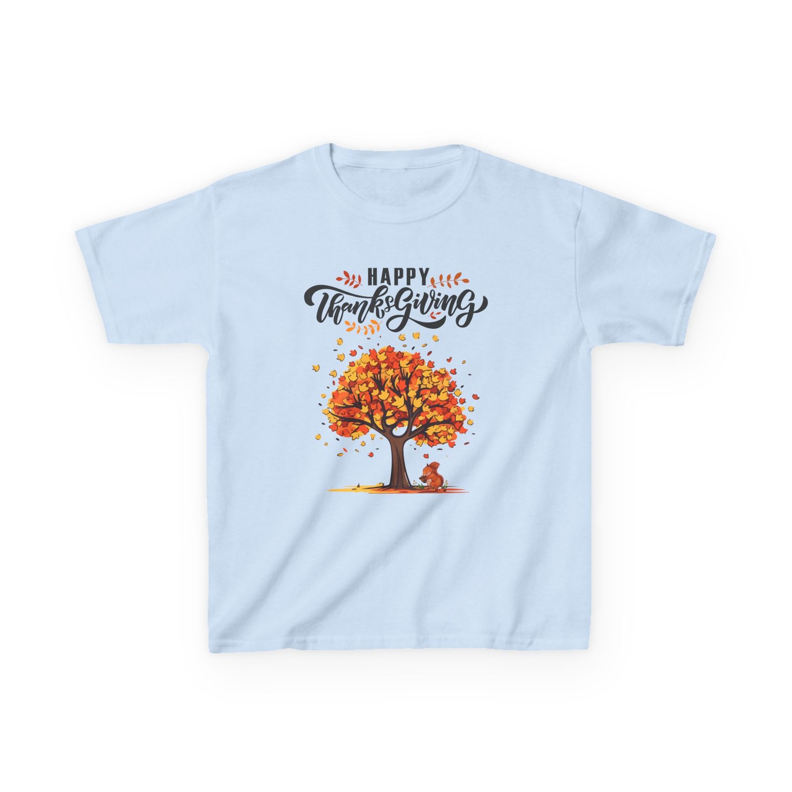 Matching C-Happy Thanksgiving Kids Tee, Tree, Leaves and Squirrel Design - Image 49