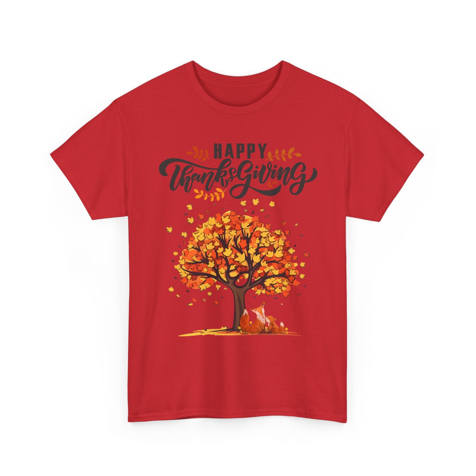 Matching D-Thanksgiving Tree, Fox Tee, Fall T-Shirt, Autumn Apparel - Image 67