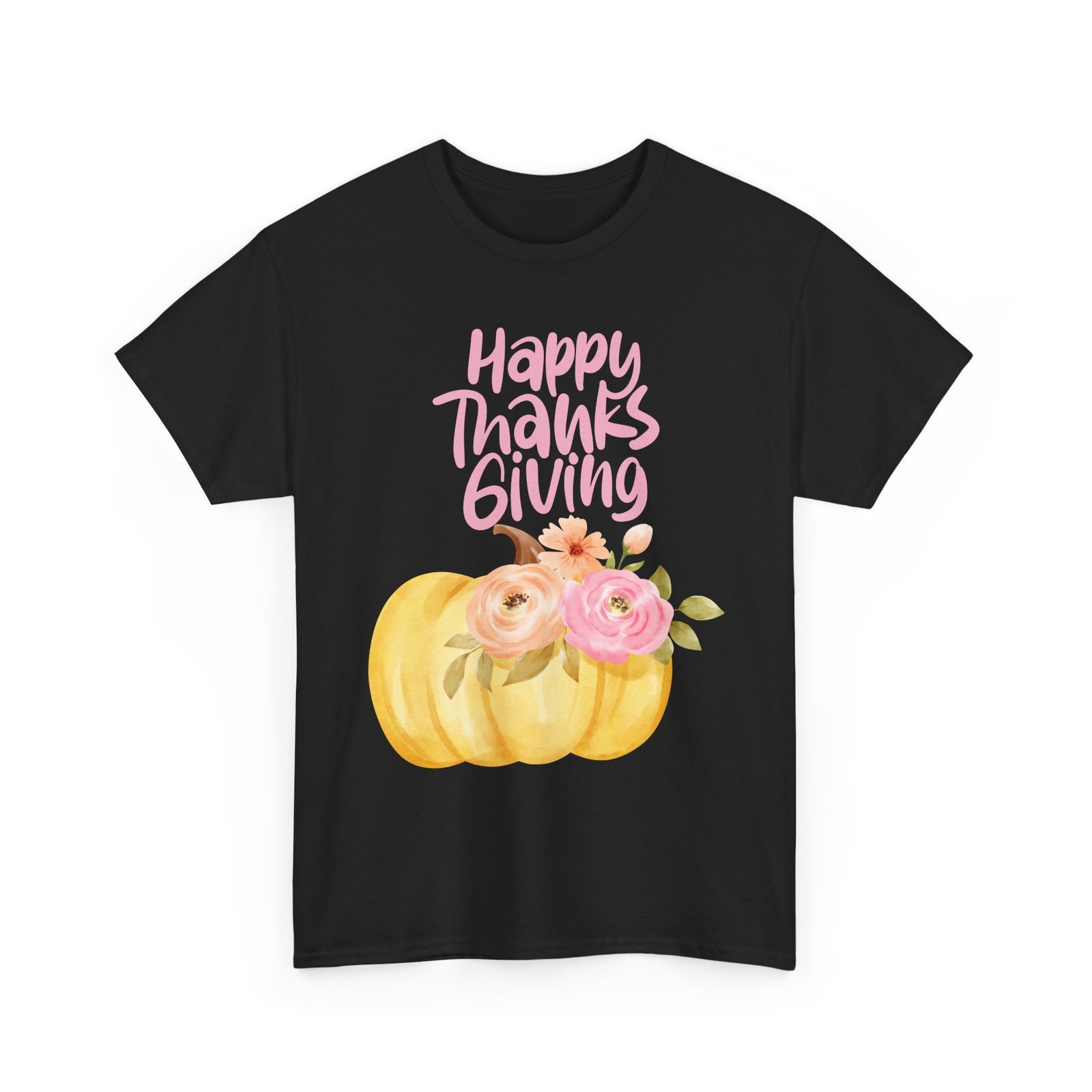 Thanksgiving Floral Tee, Holiday Shirt, Fall Fashion, Gifts for Her, Pumpkin T-Shirt, Autumn Apparel, Friendsgiving Outfit - Image 7