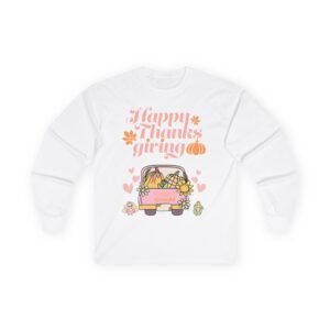 Matching E-Thanksgiving Long Sleeve Tee, Cozy Fall Shirt, Autumn Apparel, Holiday Gift, Harvest Celebration Clothing, Cute Graphic Tee (Different design upon request)