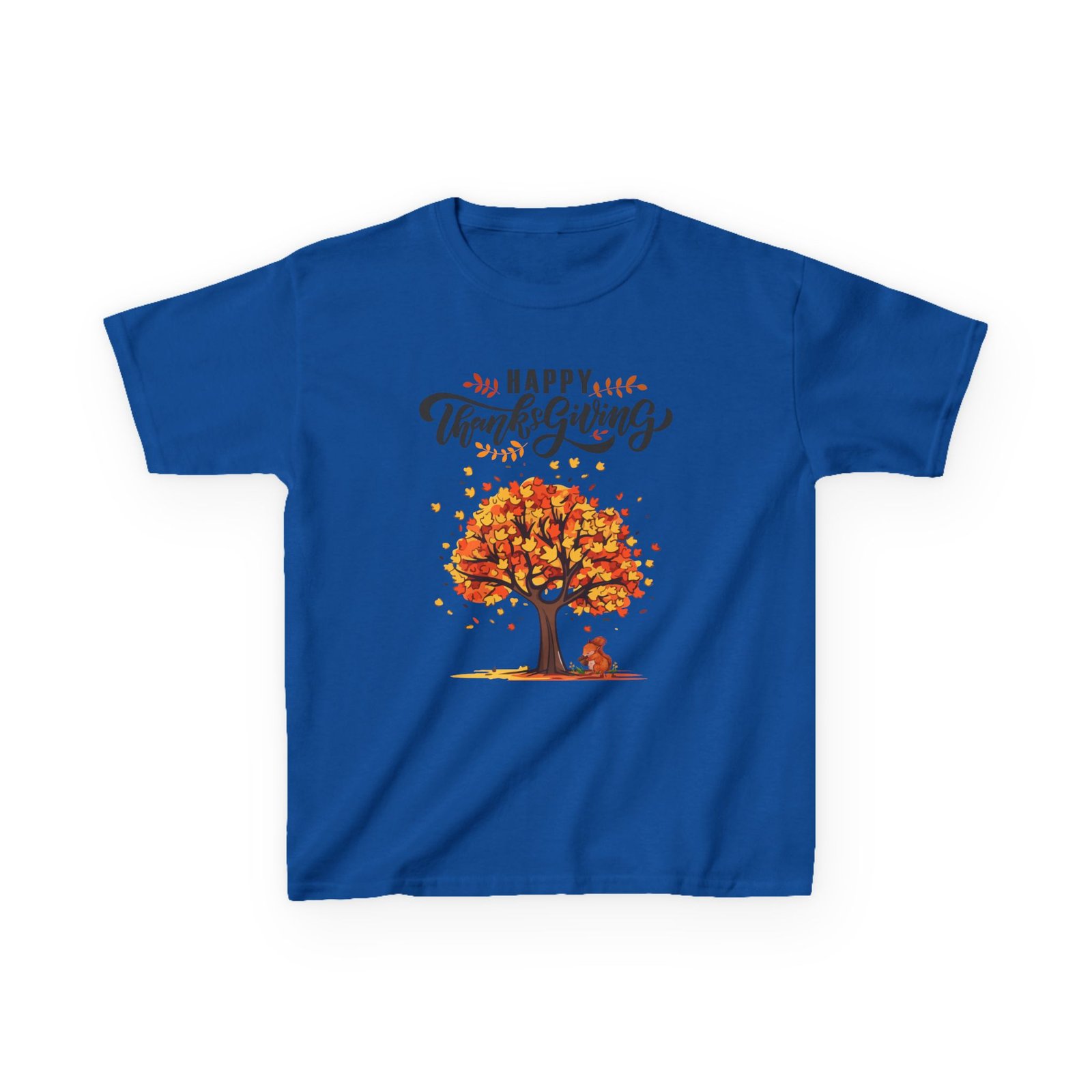 Matching C-Happy Thanksgiving Kids Tee, Tree, Leaves and Squirrel Design - Image 57