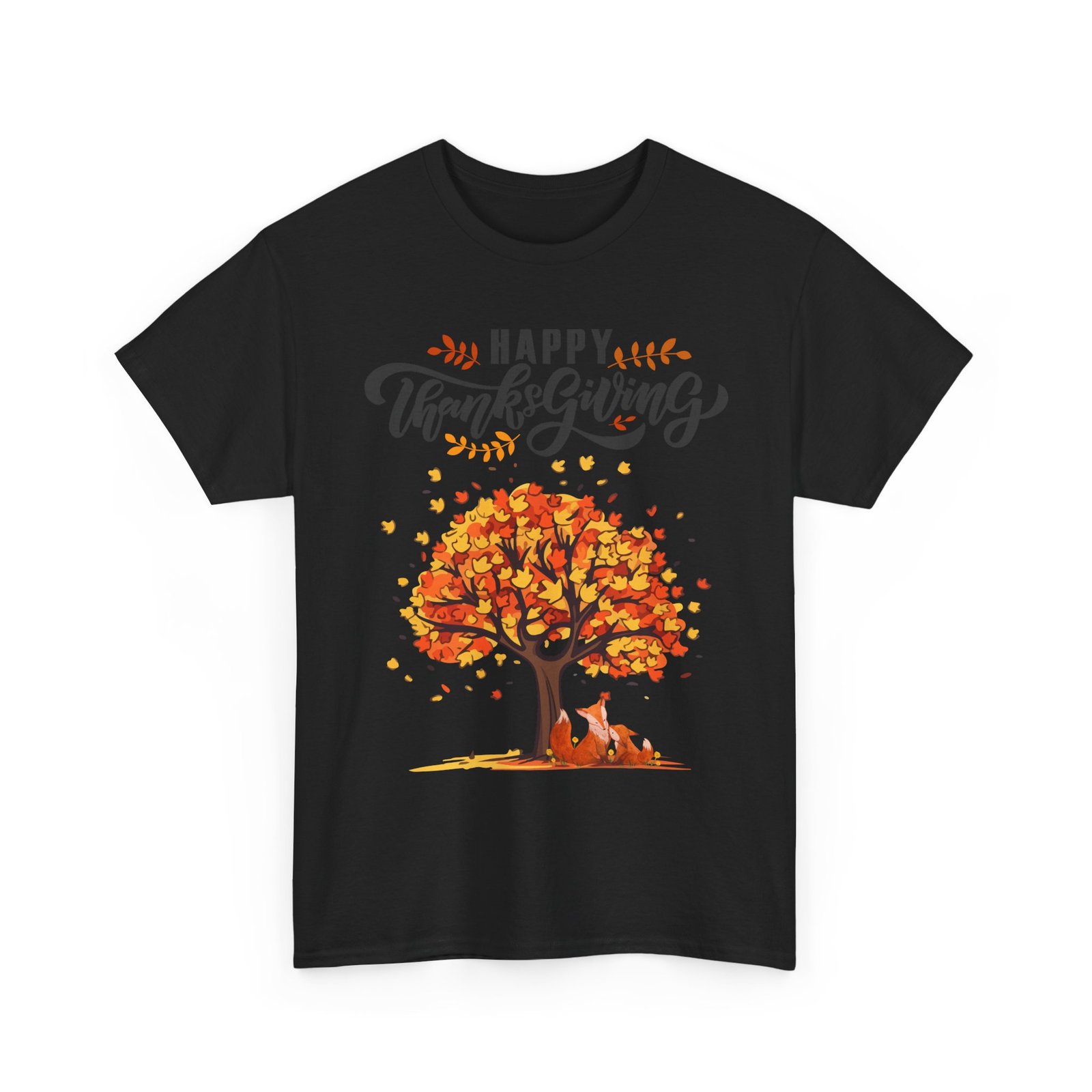 Matching D-Thanksgiving Tree, Fox Tee, Fall T-Shirt, Autumn Apparel - Image 7