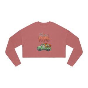 Matching B-Thankful,grateful, blessed Vibes Cropped Sweatshirt with Pumpkin Truck, Women's Fall Apparel, Cozy Sweatshirt,  Different design upon request