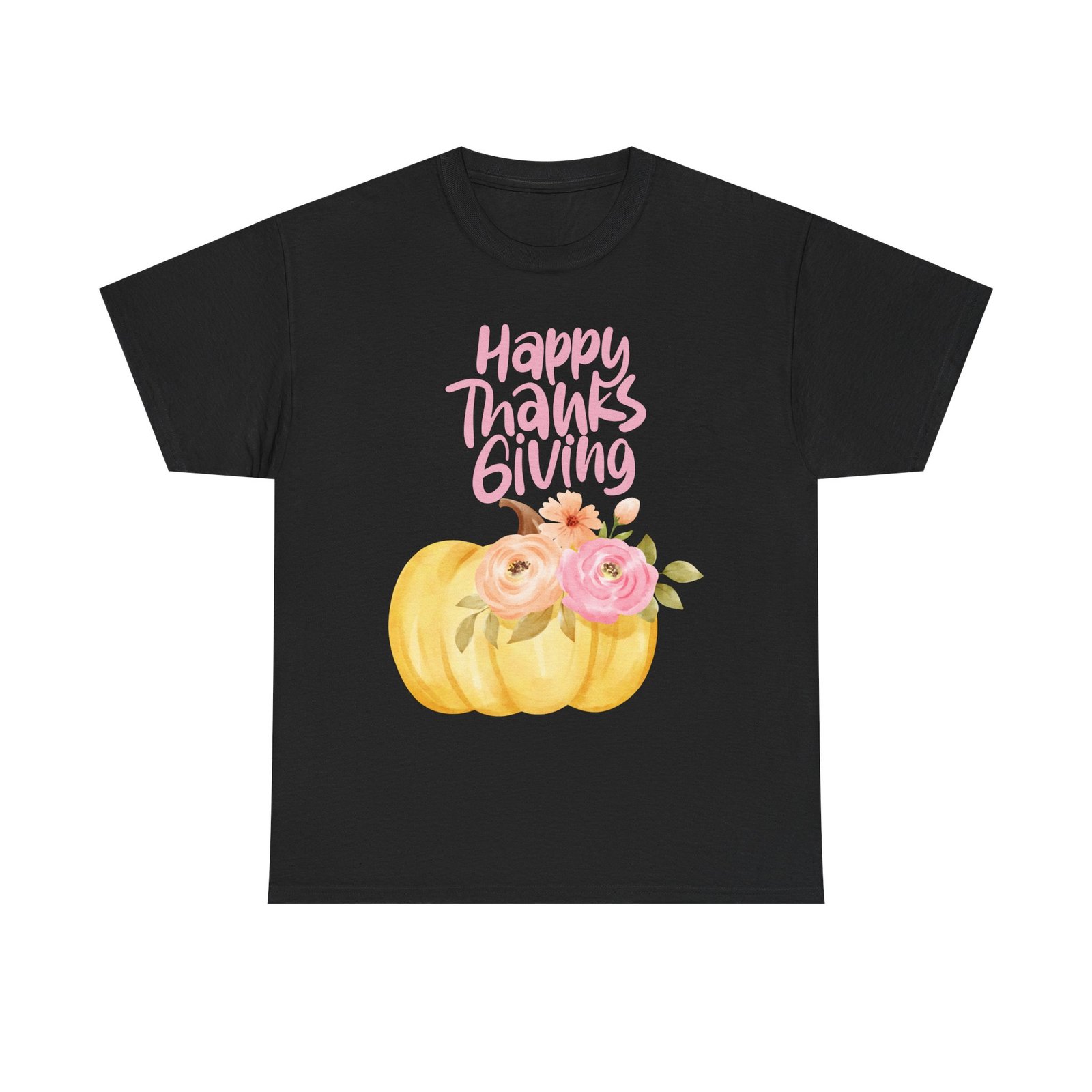 Thanksgiving Floral Tee, Holiday Shirt, Fall Fashion, Gifts for Her, Pumpkin T-Shirt, Autumn Apparel, Friendsgiving Outfit - Image 5