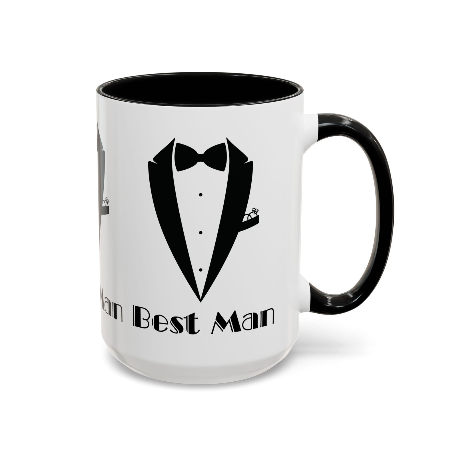 Best Man Accent Coffee Mug 11/15 oz, Groom’s Gift, Wedding Party Favor, Unique Best Man Gift, Black and White Coffee Cup - Image 18