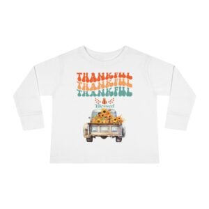Matching A-Thankful Toddler Long Sleeve Tee - Perfect for Fall Celebrations, Family Gatherings, Thanksgiving, Everyday Wear, Gifts