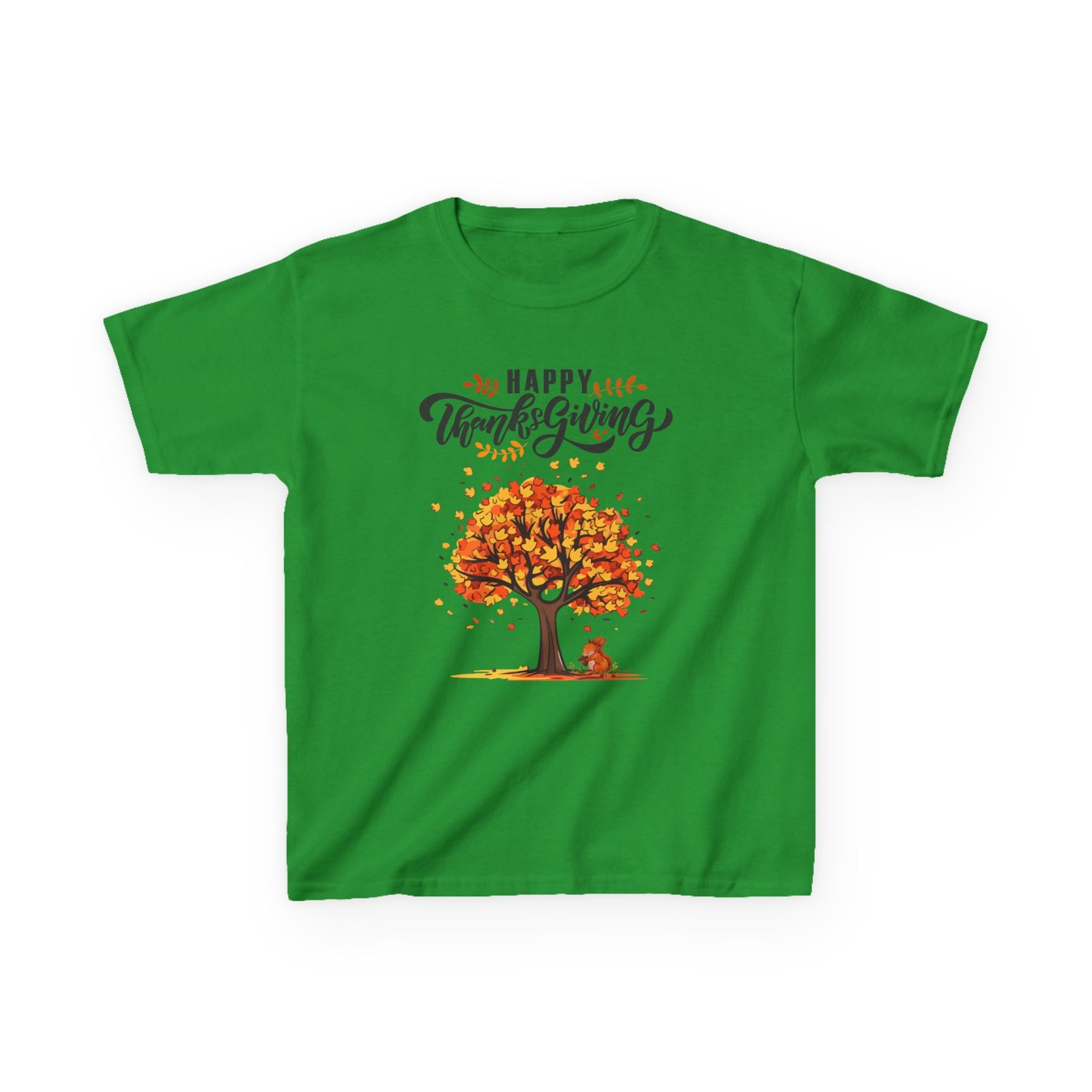 Matching C-Happy Thanksgiving Kids Tee, Tree, Leaves and Squirrel Design - Image 41