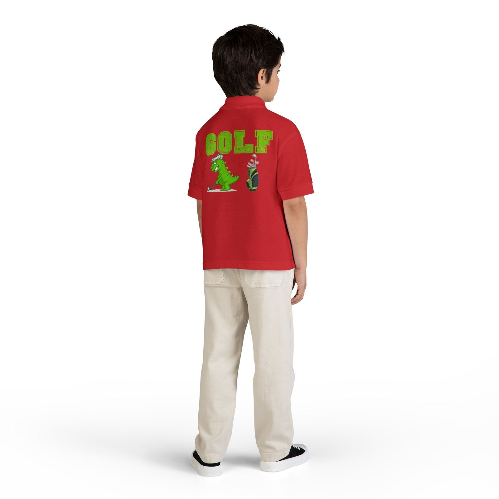 Kids' Golf Polo with Dinosaur Design - Image 67