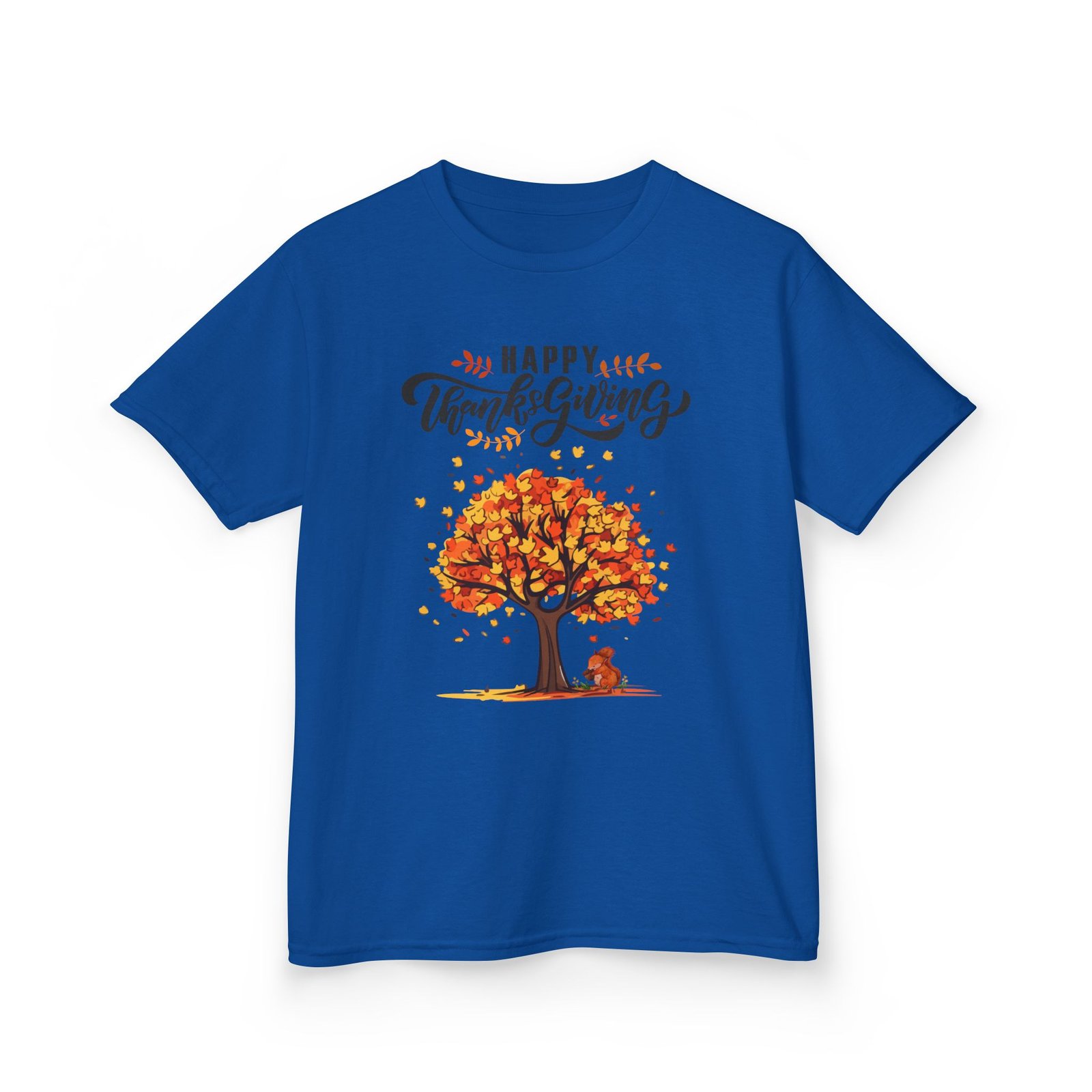 Matching C-Happy Thanksgiving Kids Tee, Tree, Leaves and Squirrel Design - Image 59
