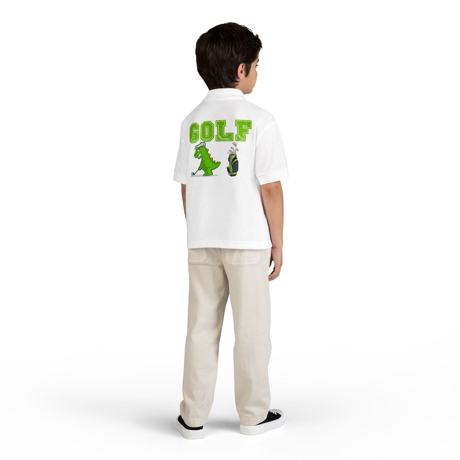Kids' Golf Polo with Dinosaur Design - Image 4