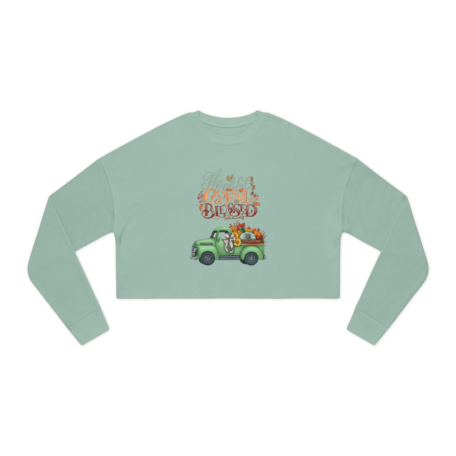 Matching B-Thankful,grateful, blessed Vibes Cropped Sweatshirt with Pumpkin Truck, Women's Fall Apparel, Cozy Sweatshirt, Different design upon request - Image 13