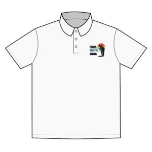 Focus. Breathe. Swing. Motivational Performance Polo Shirt