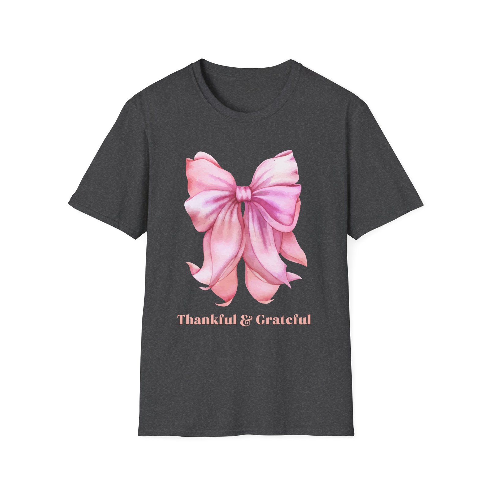 Thankful & Grateful Bow T-Shirt, Unisex Softstyle Tee, Thanksgiving Gift, Fall Apparel, Cute Casual Wear, Gratitude Shirt - Image 25