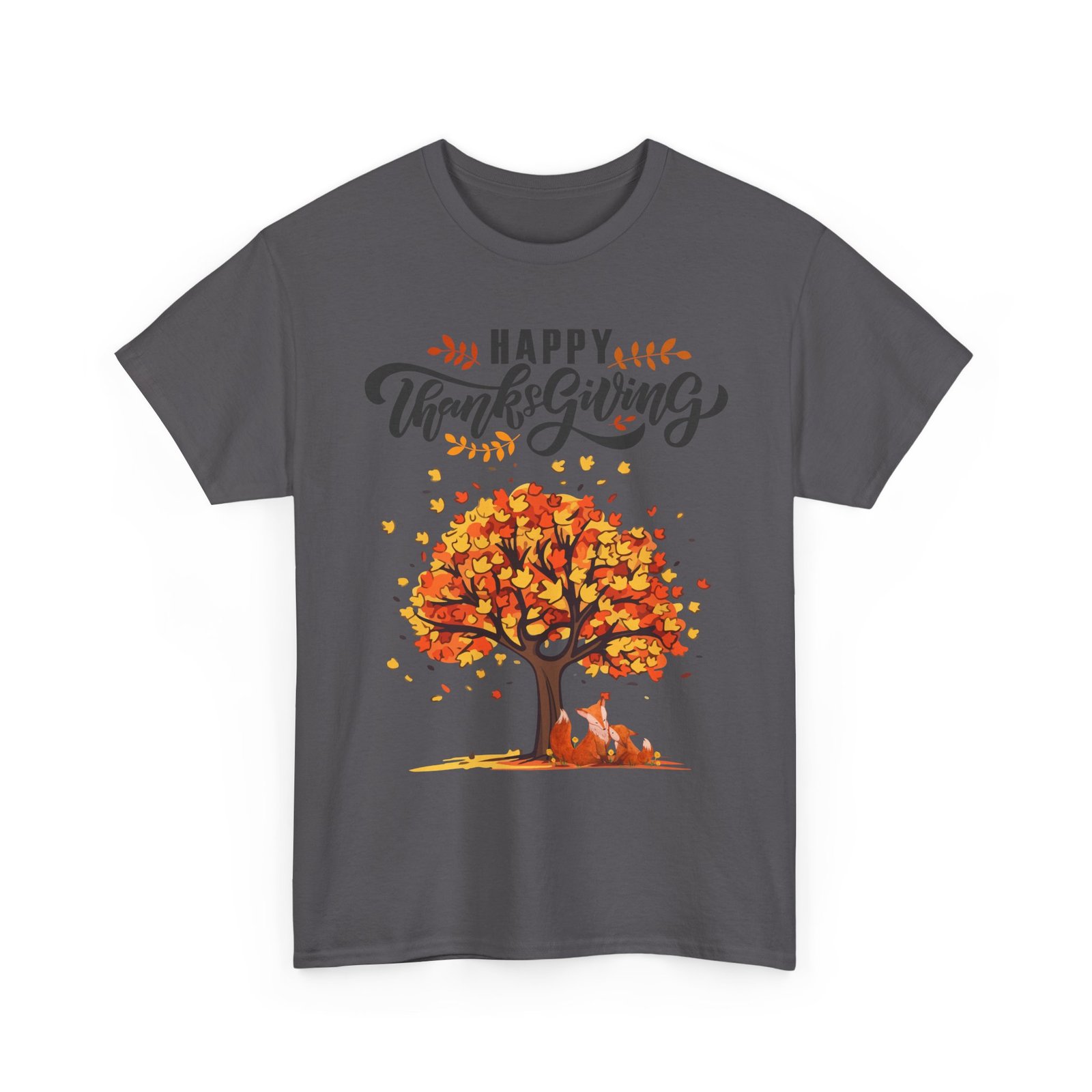 Matching D-Thanksgiving Tree, Fox Tee, Fall T-Shirt, Autumn Apparel - Image 51