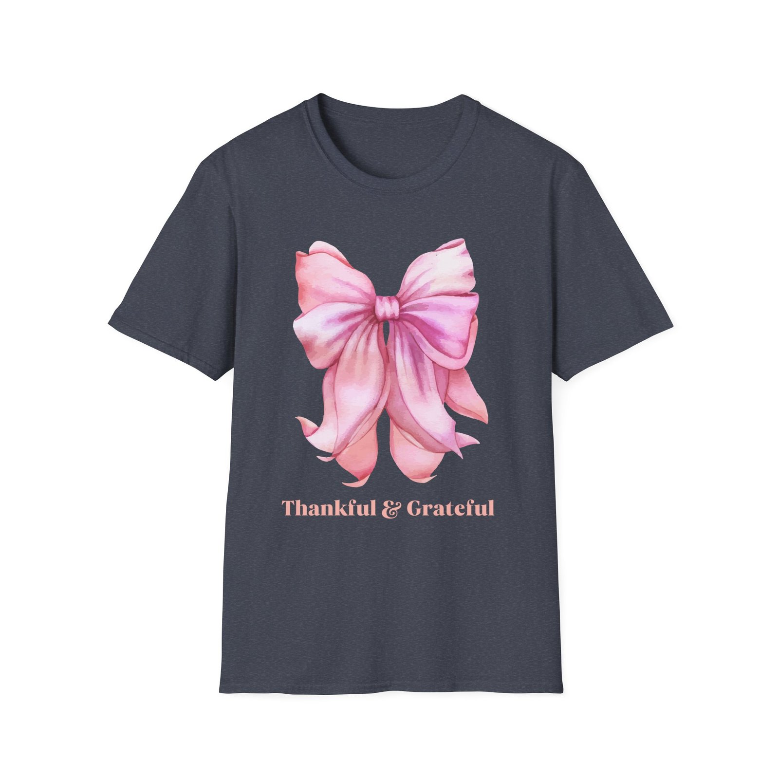 Thankful & Grateful Bow T-Shirt, Unisex Softstyle Tee, Thanksgiving Gift, Fall Apparel, Cute Casual Wear, Gratitude Shirt - Image 41