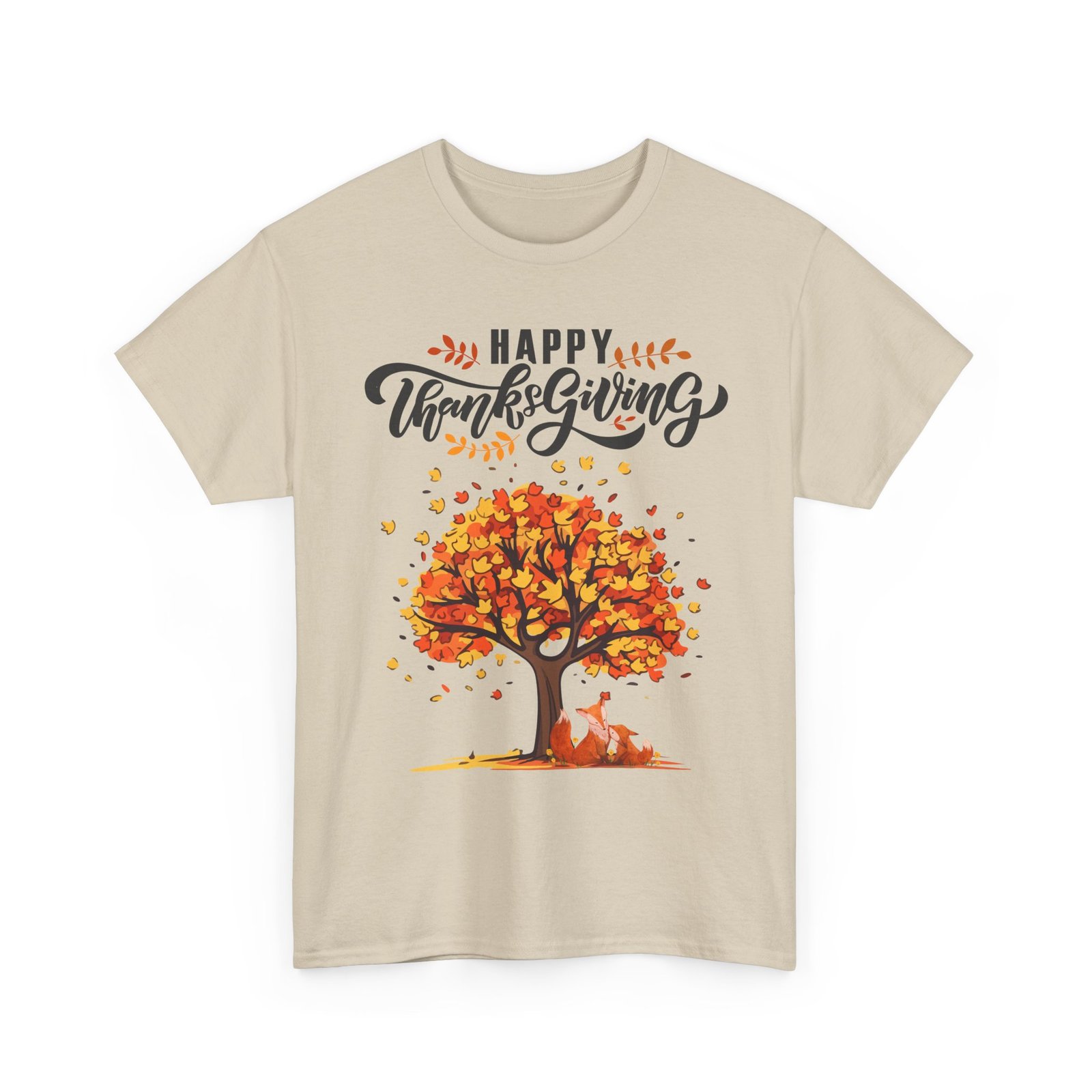 Matching D-Thanksgiving Tree, Fox Tee, Fall T-Shirt, Autumn Apparel - Image 11