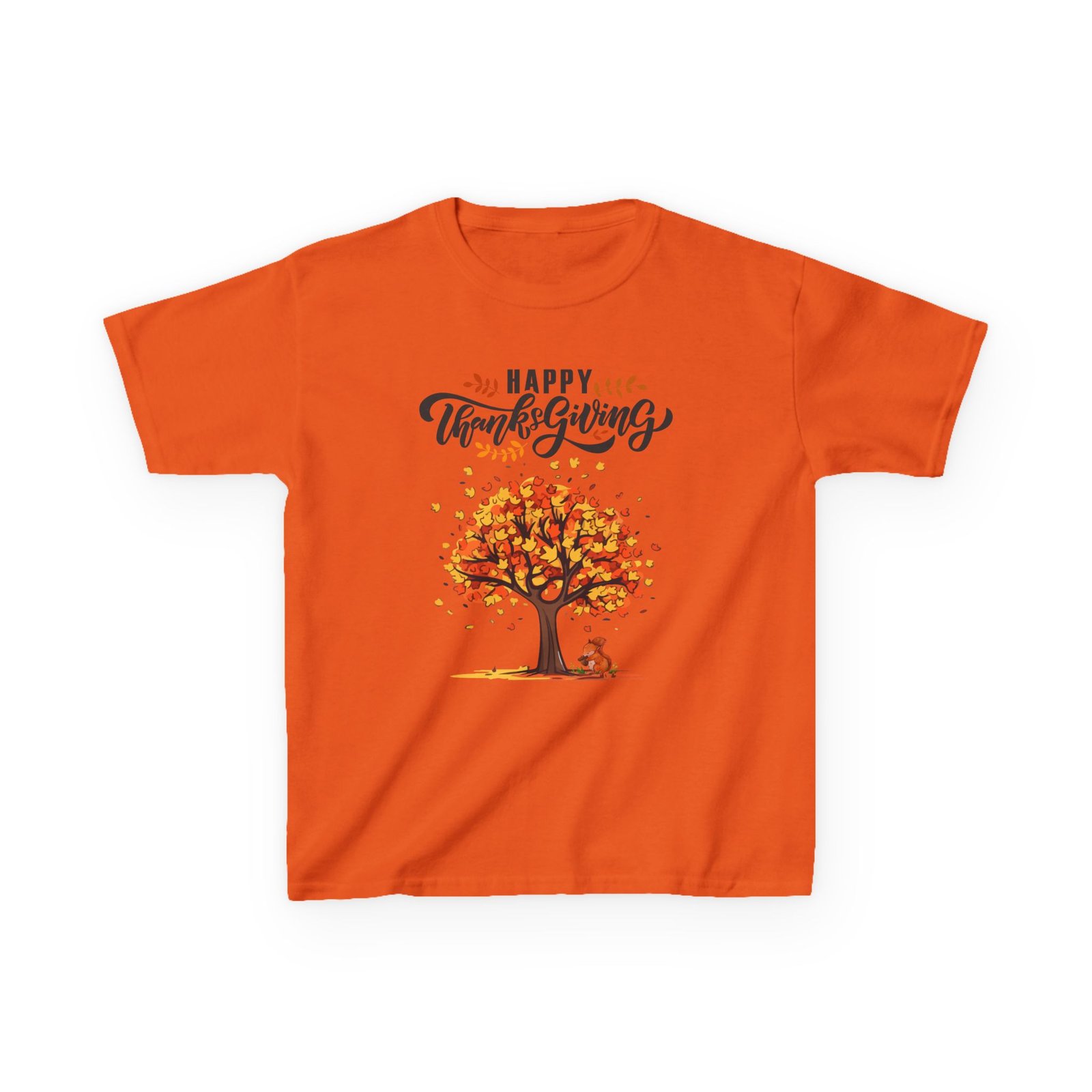 Matching C-Happy Thanksgiving Kids Tee, Tree, Leaves and Squirrel Design - Image 21