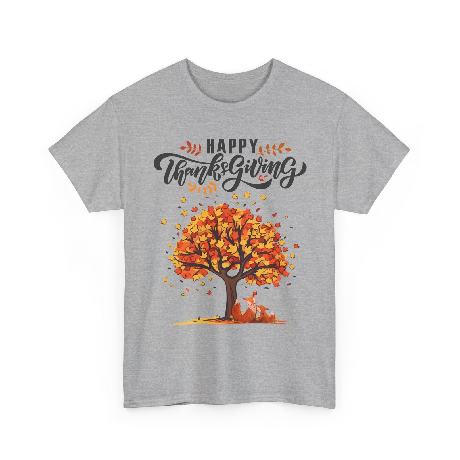 Matching D-Thanksgiving Tree, Fox Tee, Fall T-Shirt, Autumn Apparel - Image 15
