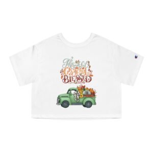 Matching B-Thankful Grateful Blessed Cropped T-Shirt | Fall Fashion, Harvest Style, Gift for Women, Casual Chic, Autumn Apparel