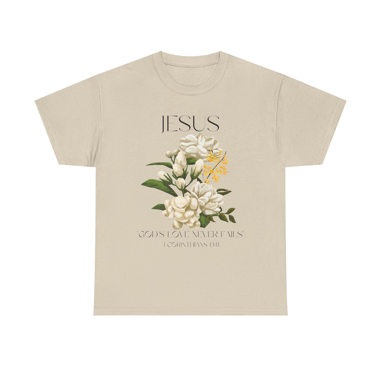 Jesus- God's love never fails-Unisex Heavy Cotton Tee - Image 5