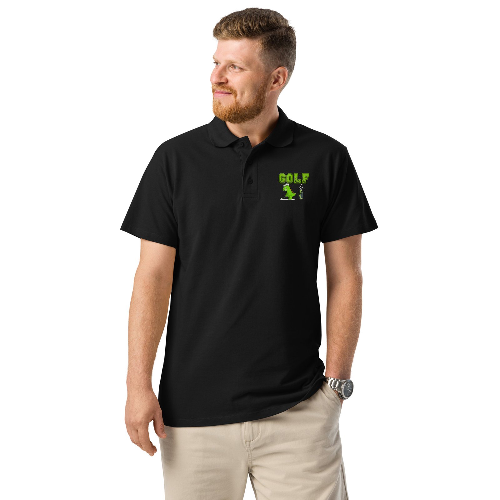 Golf Dino Premium Pique Polo Shirt - Image 29