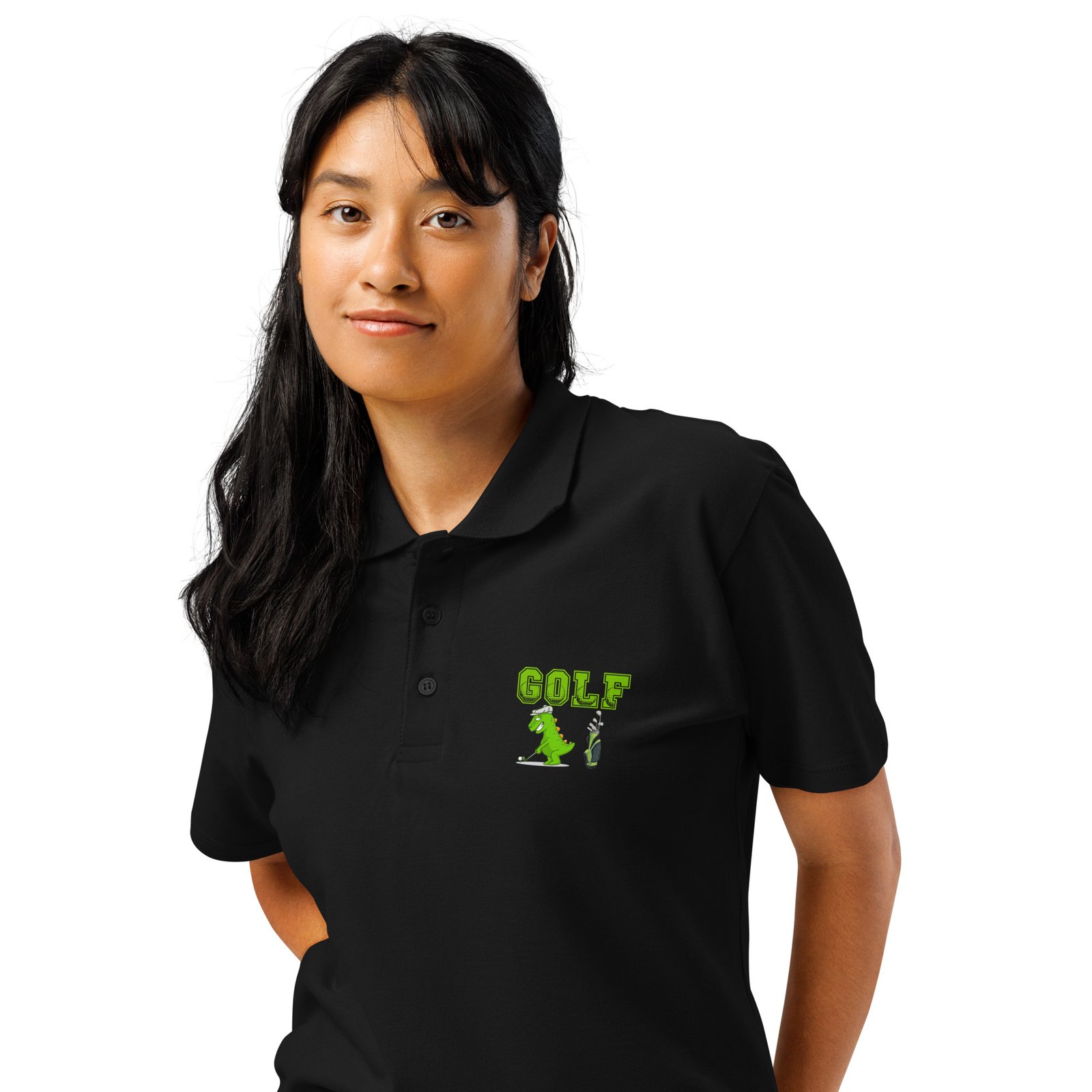 Golf Dino Premium Pique Polo Shirt - Image 50
