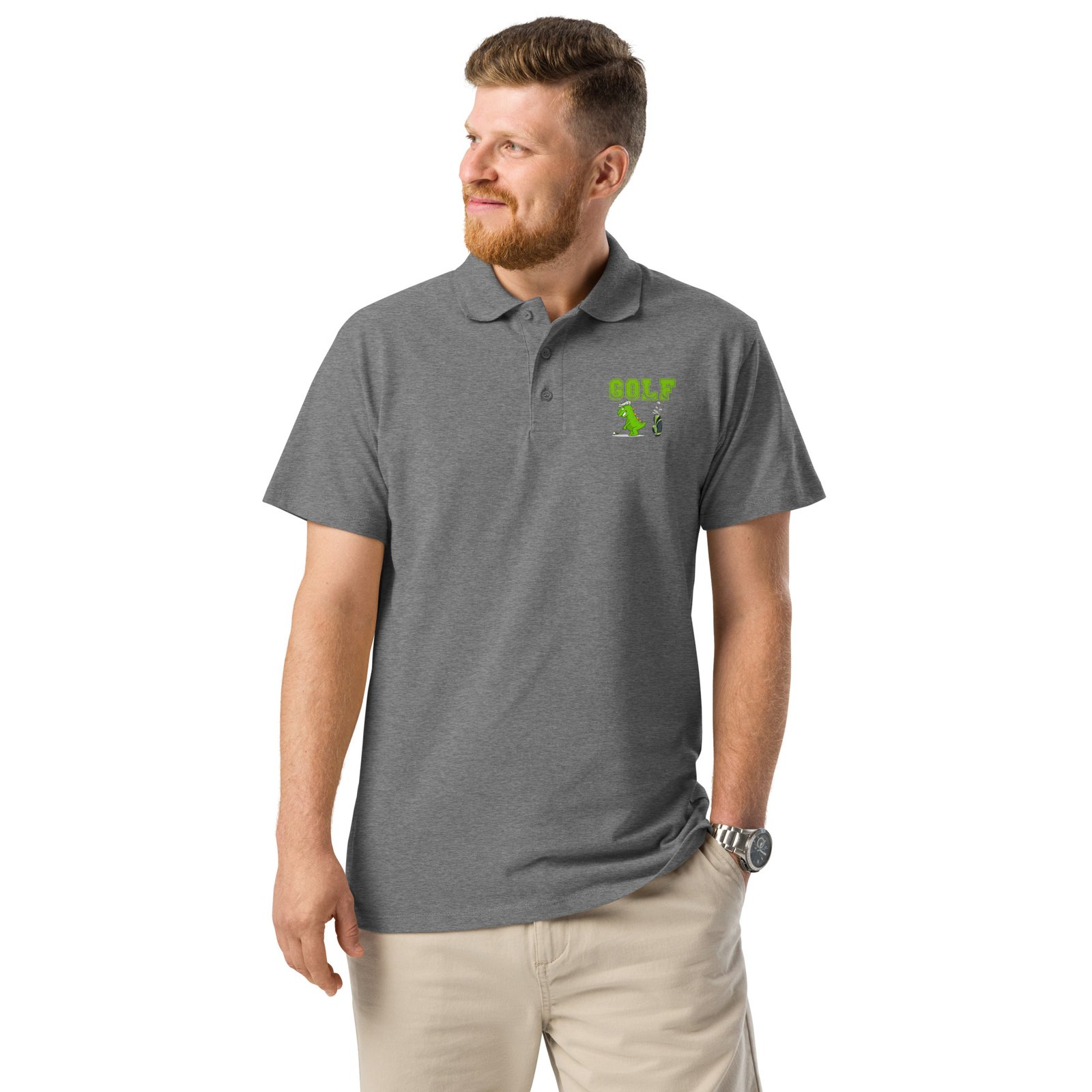 Golf Dino Premium Pique Polo Shirt - Image 33