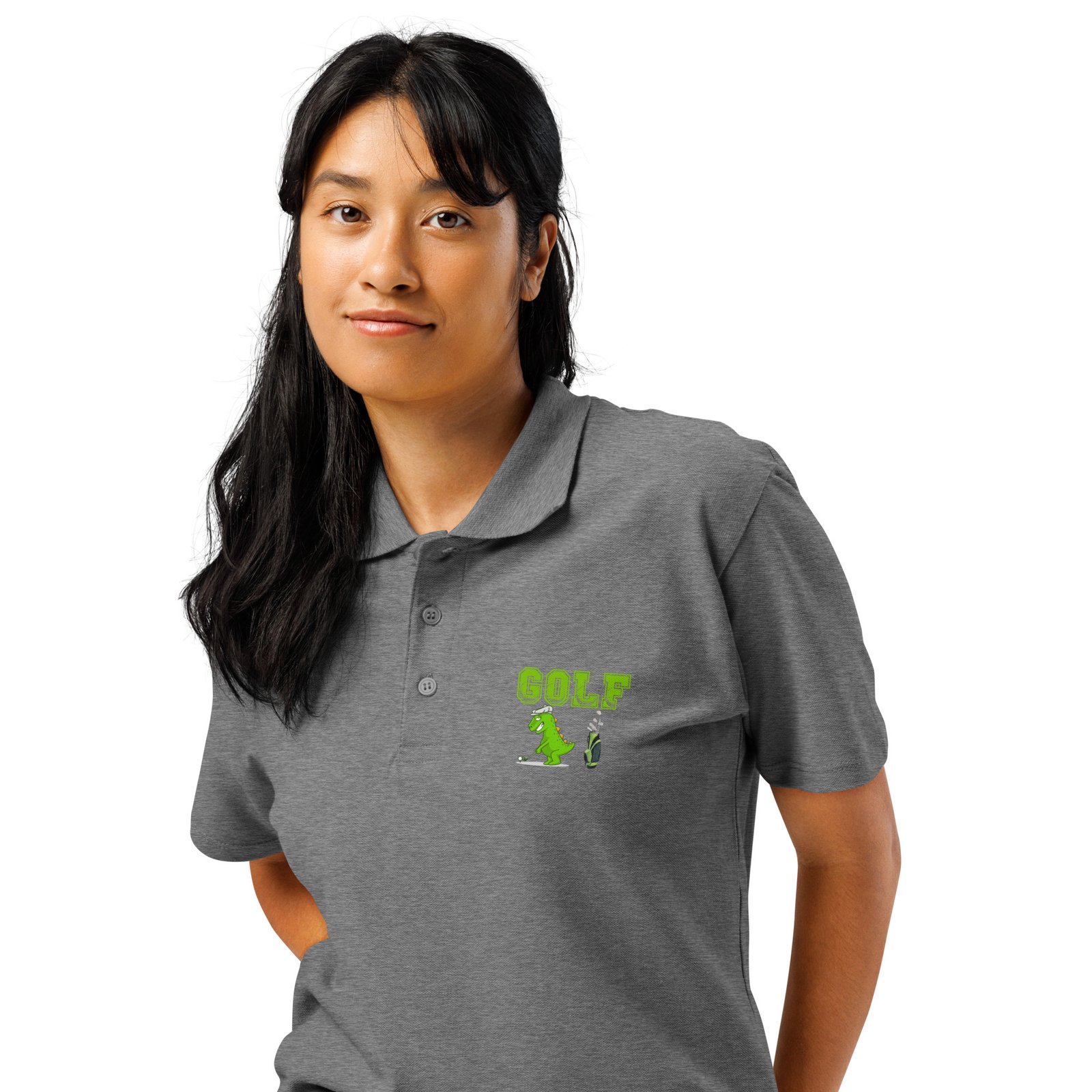 Golf Dino Premium Pique Polo Shirt - Image 54