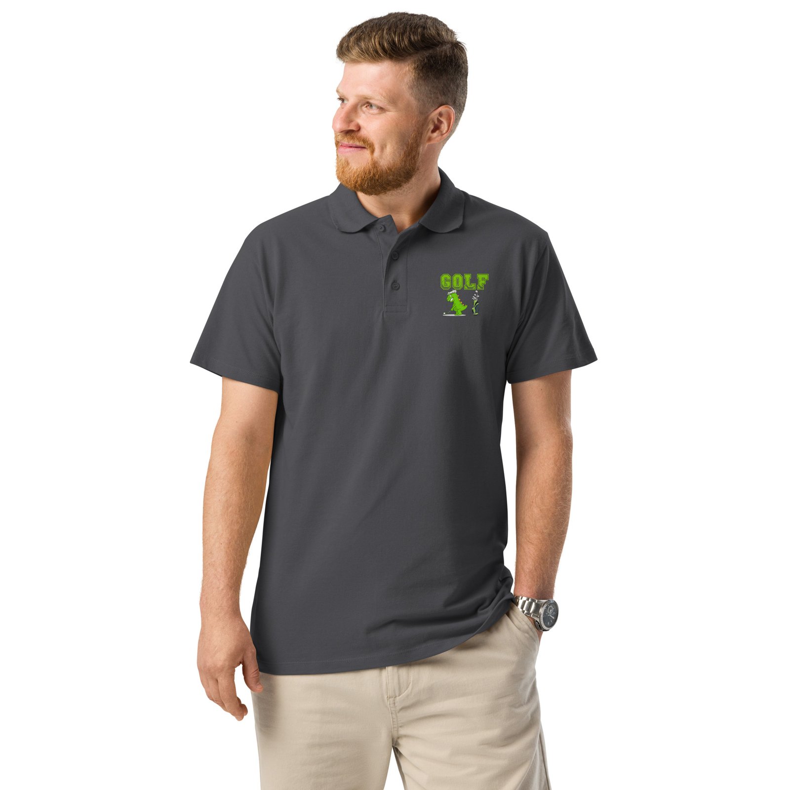 Golf Dino Premium Pique Polo Shirt - Image 32