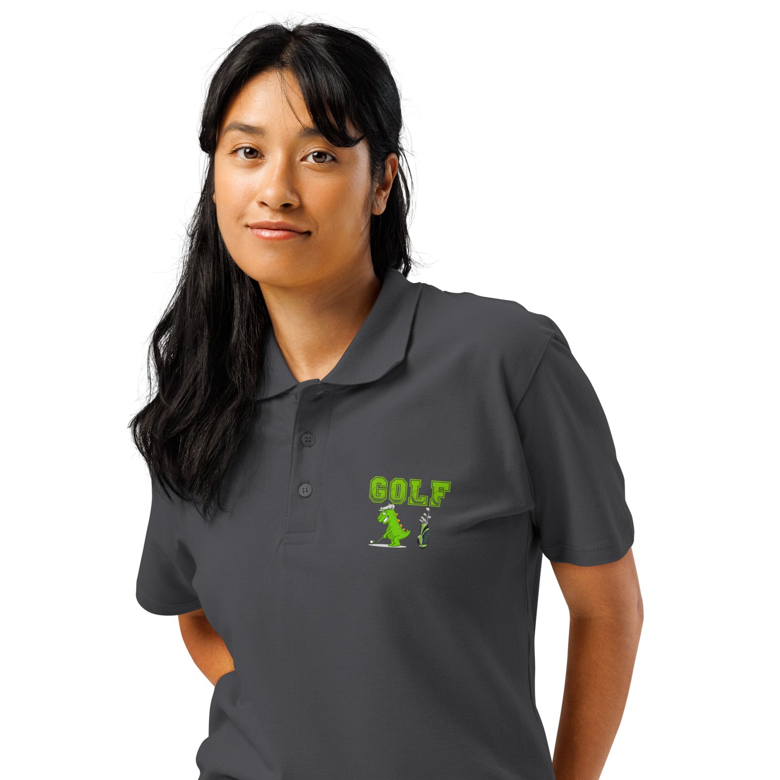Golf Dino Premium Pique Polo Shirt - Image 53
