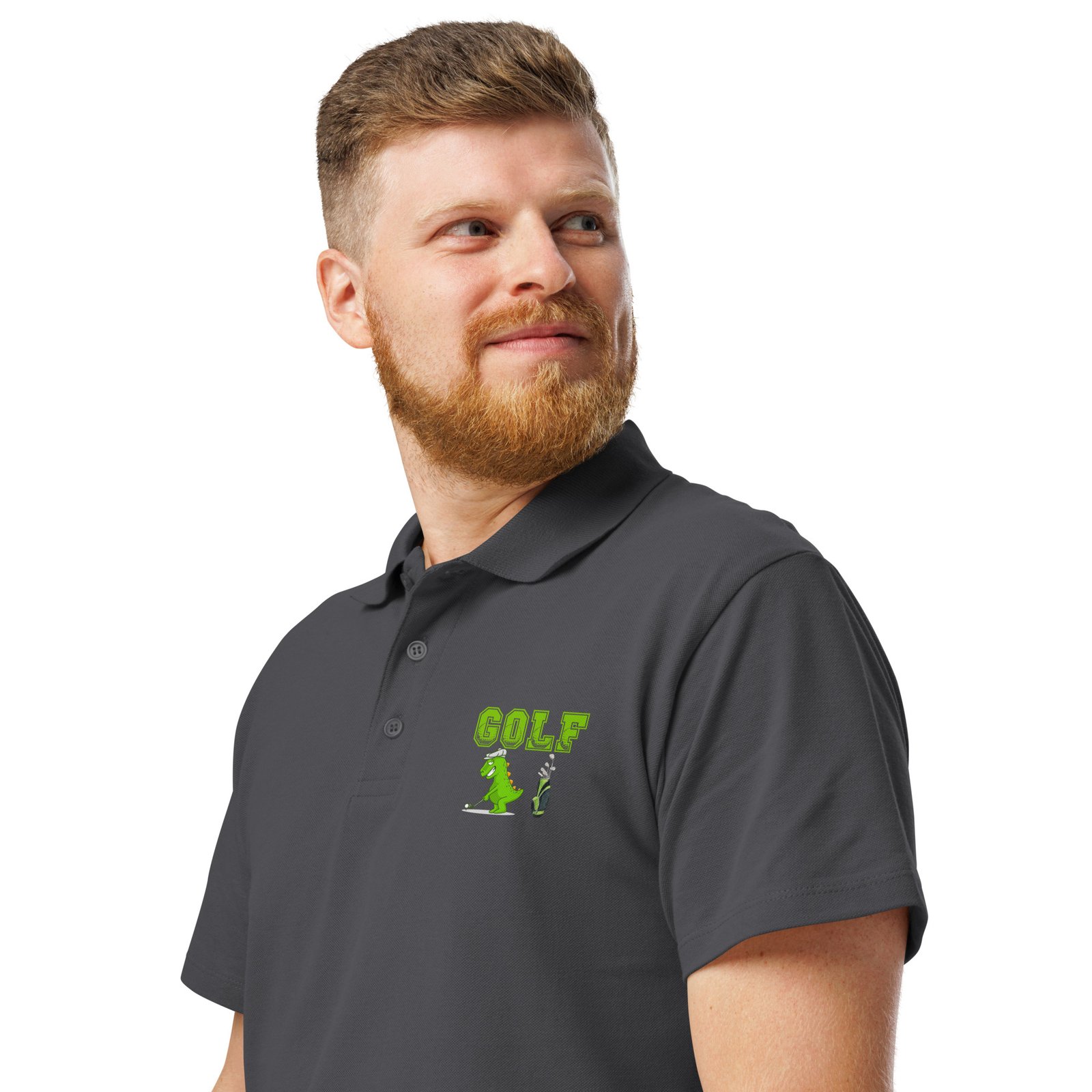 Golf Dino Premium Pique Polo Shirt - Image 39