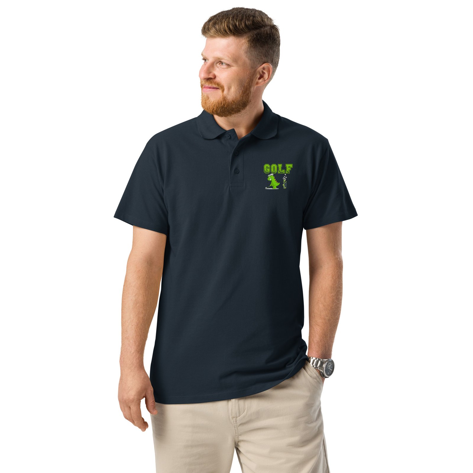 Golf Dino Premium Pique Polo Shirt - Image 30
