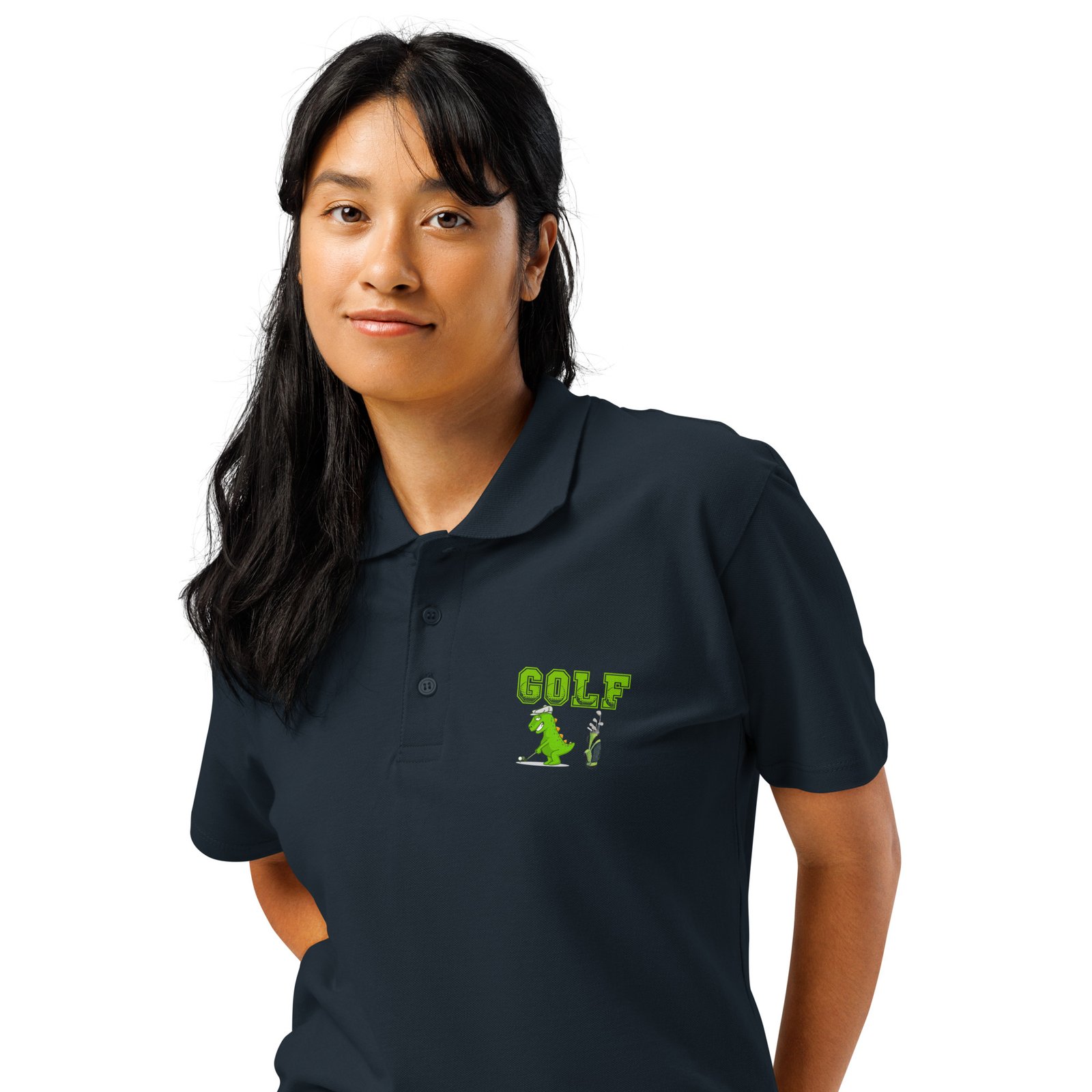 Golf Dino Premium Pique Polo Shirt - Image 51