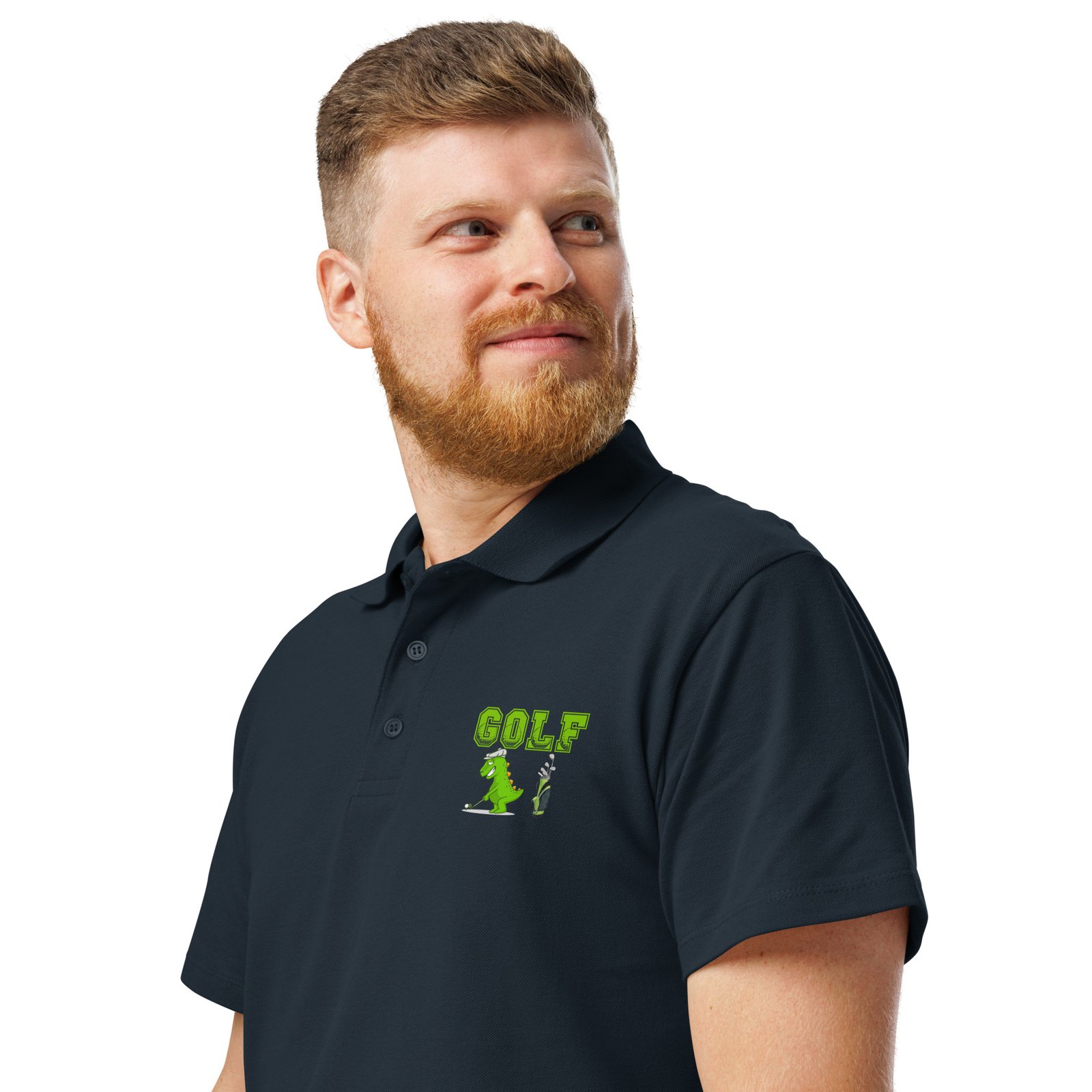 Golf Dino Premium Pique Polo Shirt - Image 37