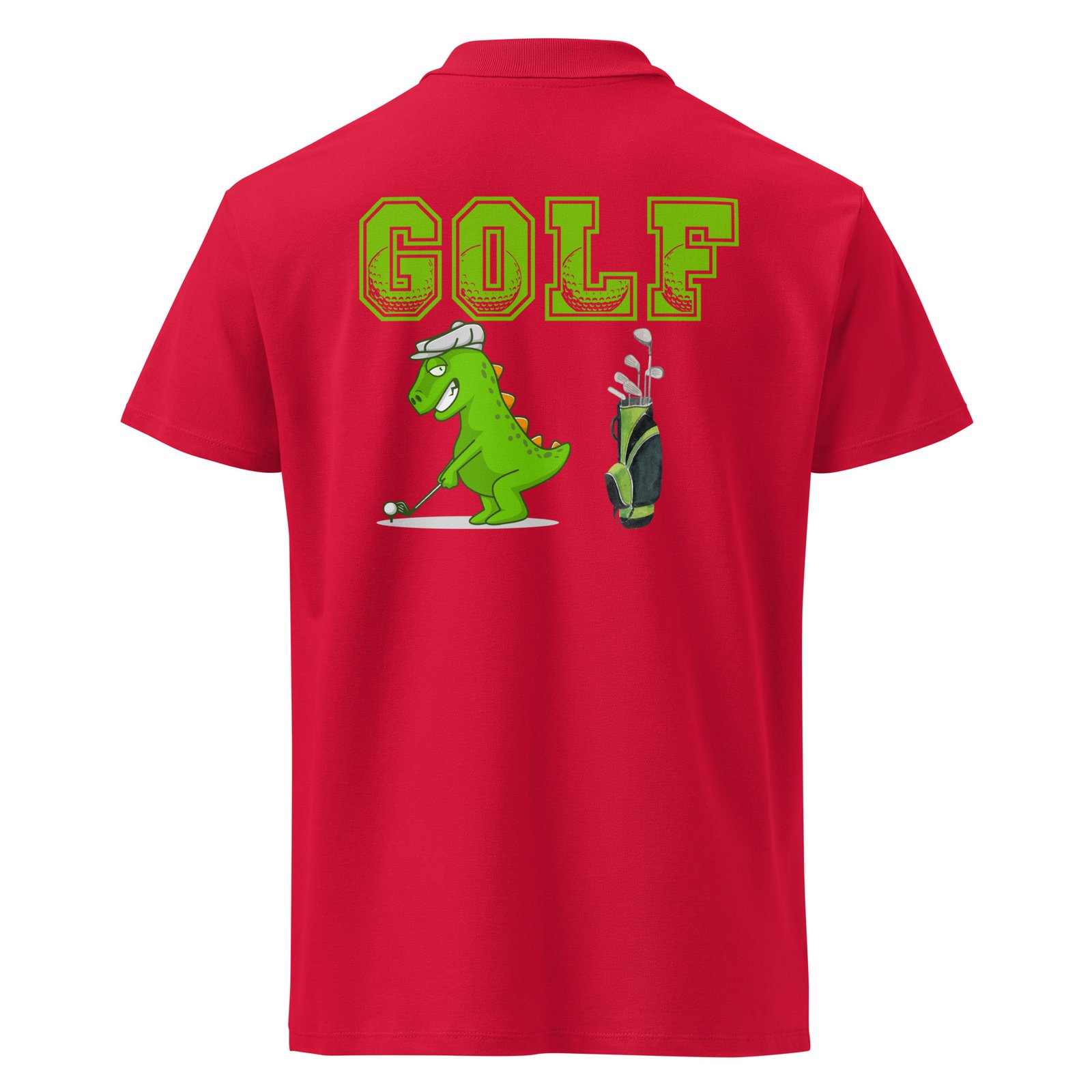 Golf Dino Premium Pique Polo Shirt - Image 10