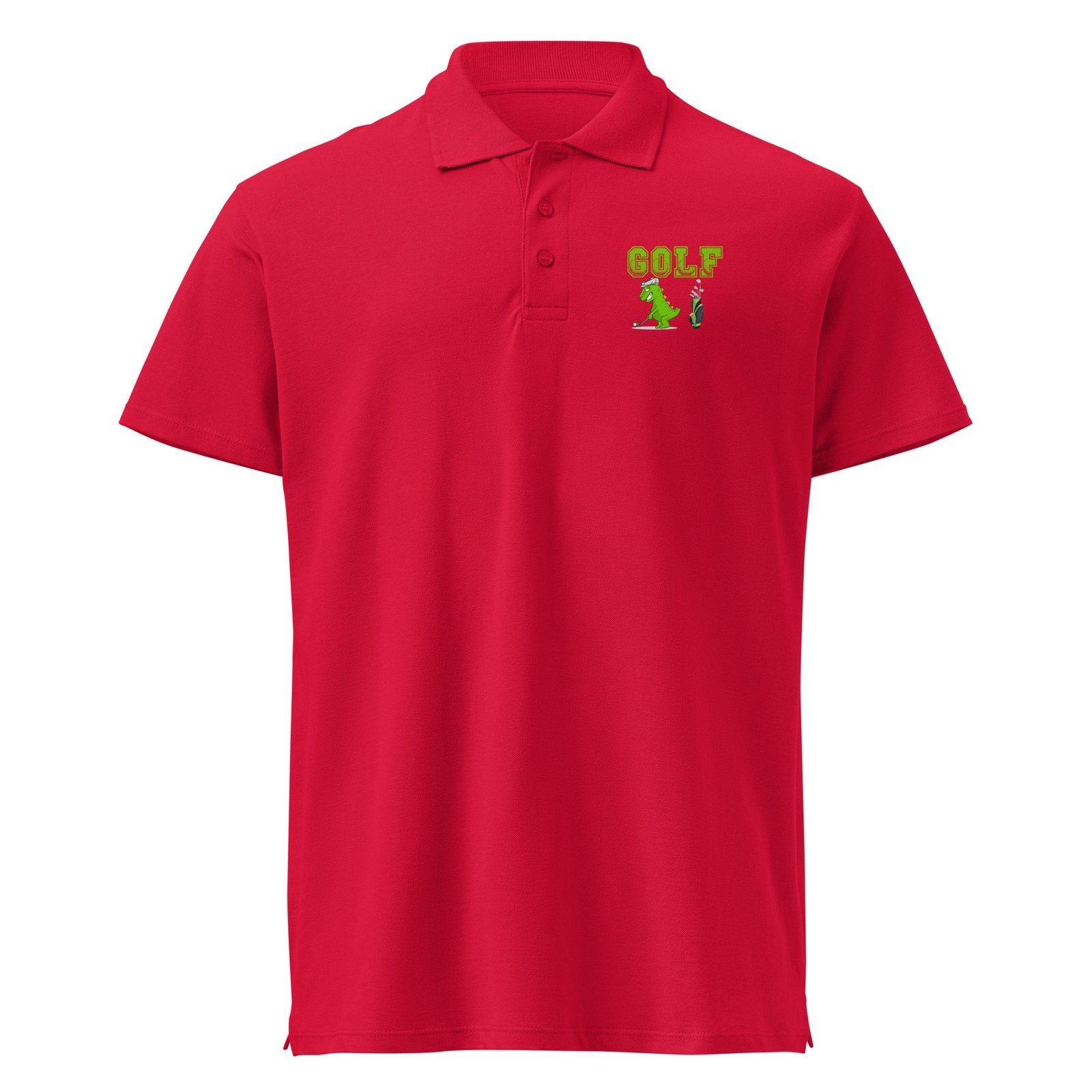 Golf Dino Premium Pique Polo Shirt - Image 3