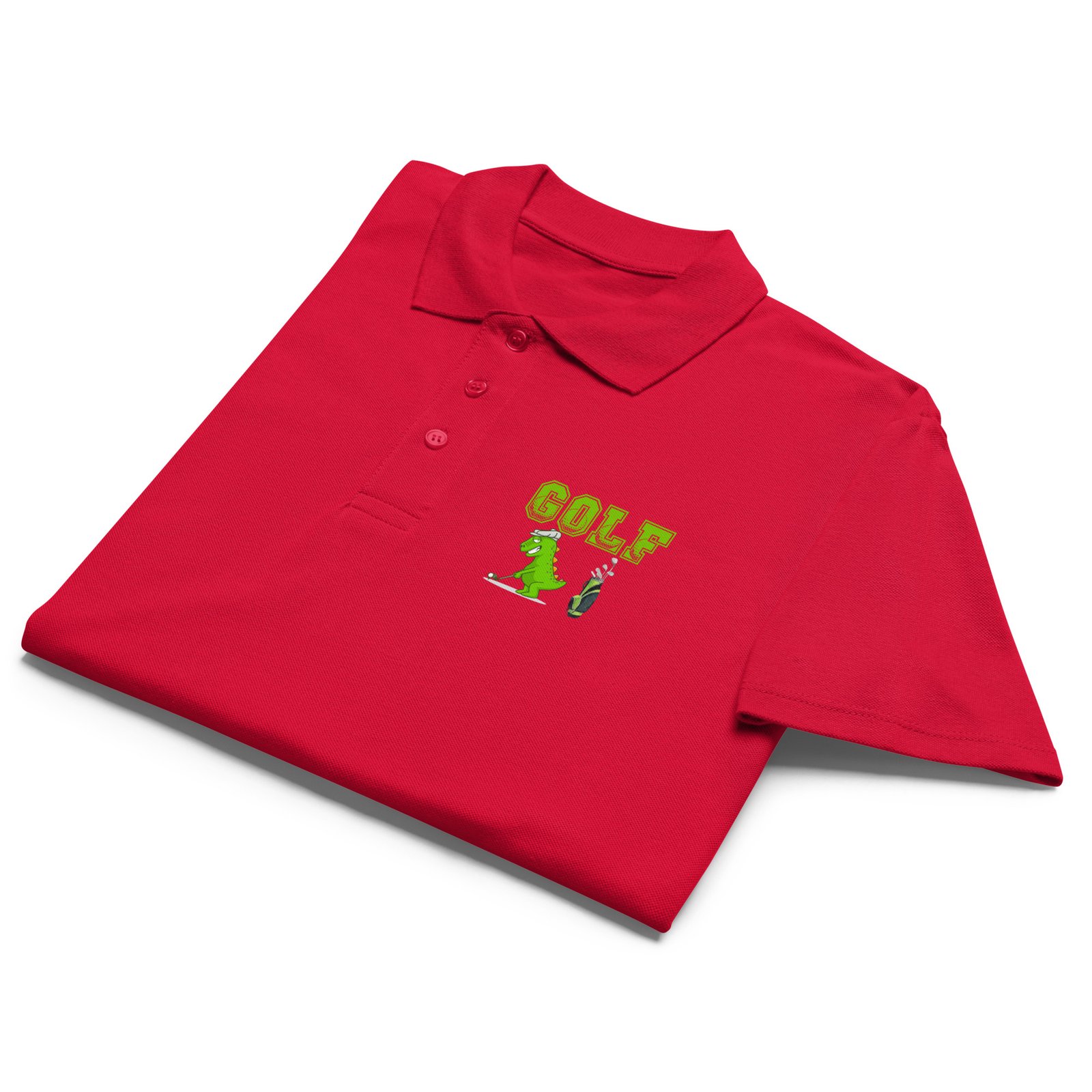 Golf Dino Premium Pique Polo Shirt - Image 66