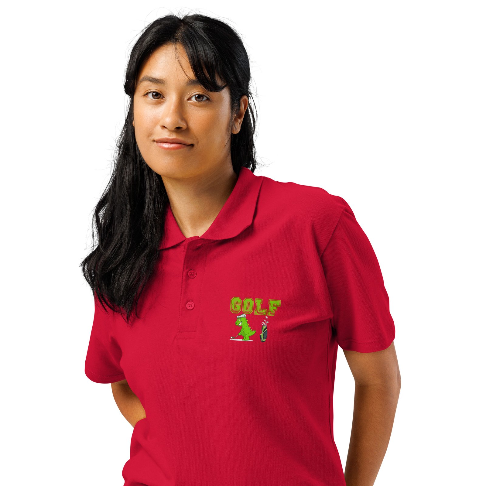 Golf Dino Premium Pique Polo Shirt - Image 52