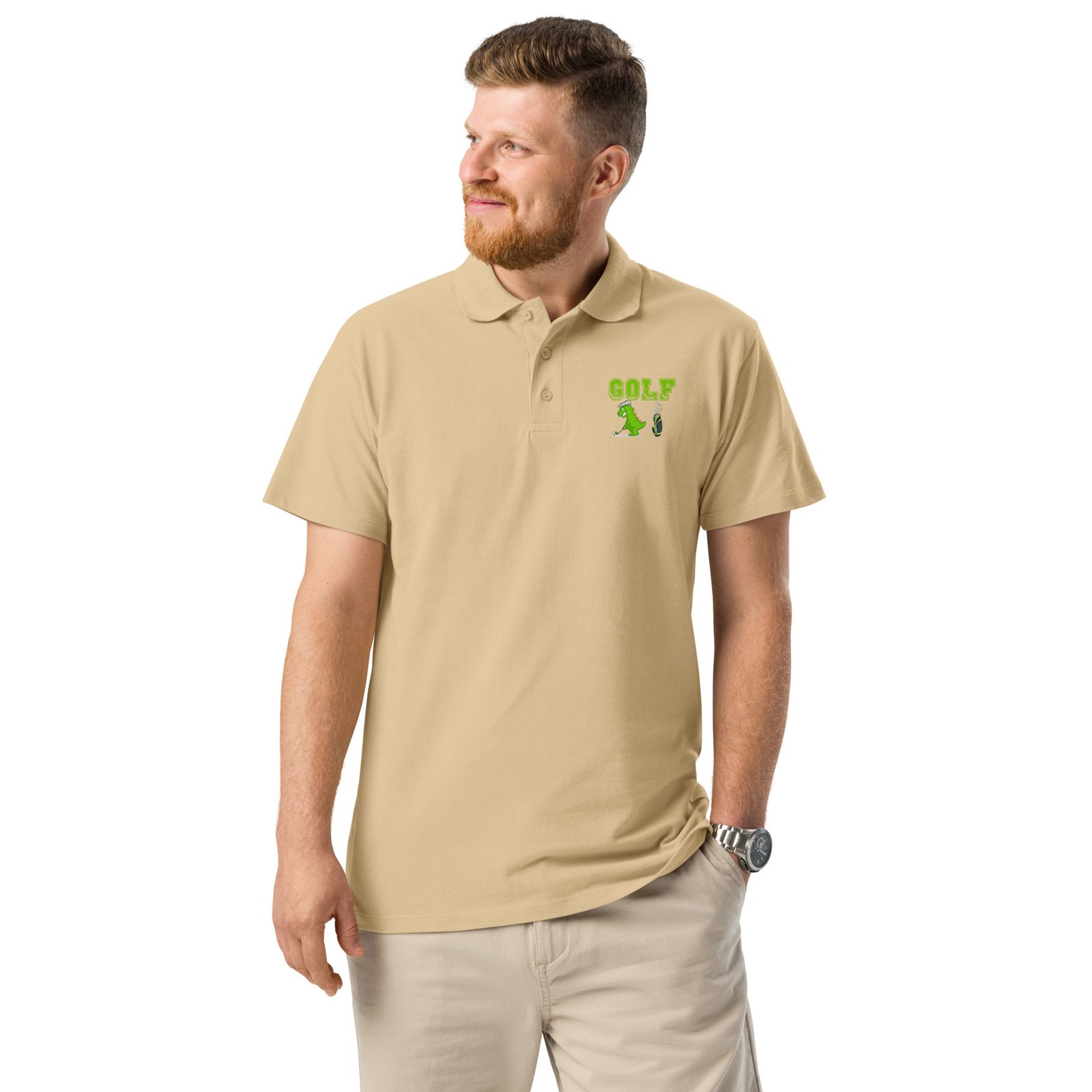 Golf Dino Premium Pique Polo Shirt - Image 34