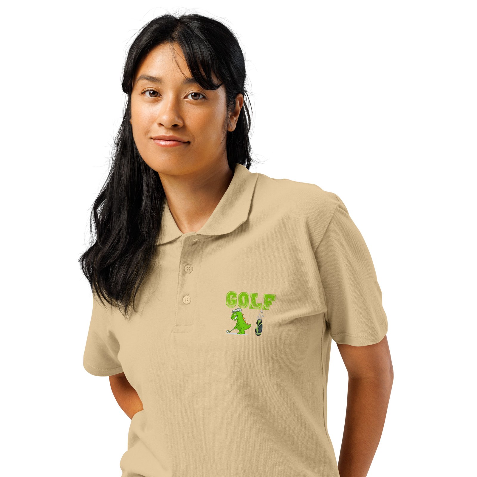 Golf Dino Premium Pique Polo Shirt - Image 55
