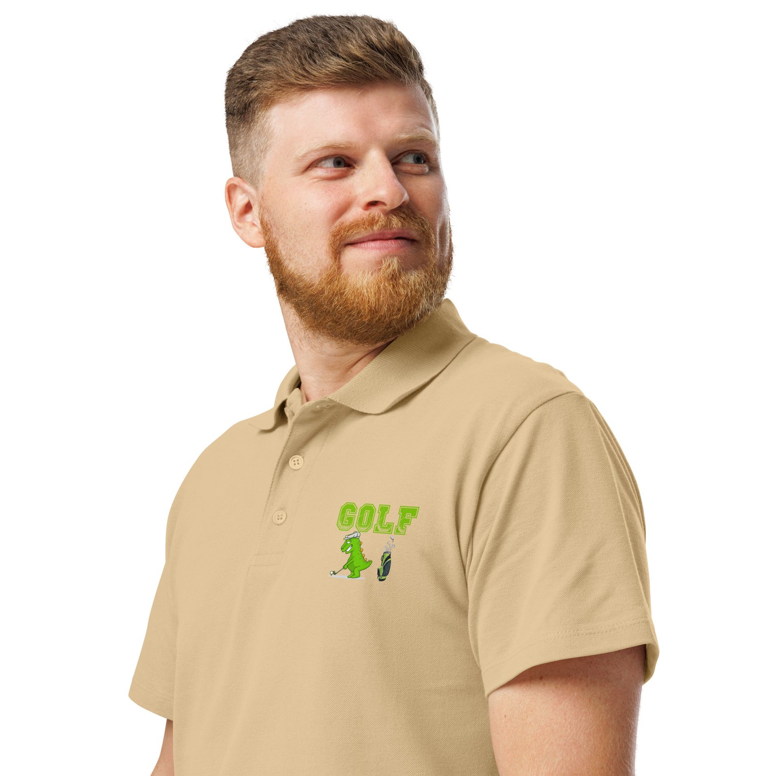 Golf Dino Premium Pique Polo Shirt - Image 41