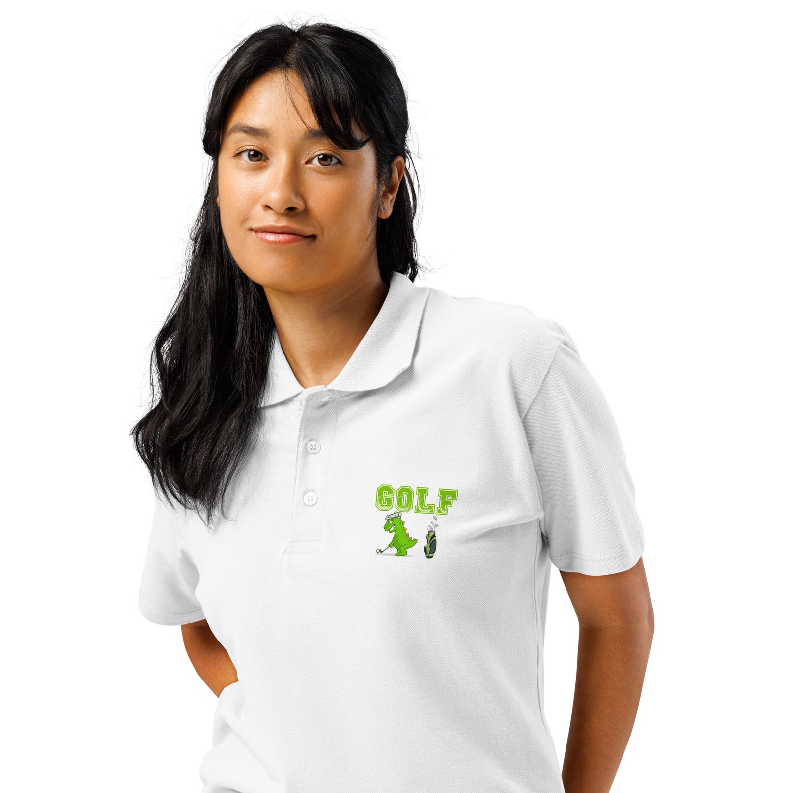 Golf Dino Premium Pique Polo Shirt - Image 56