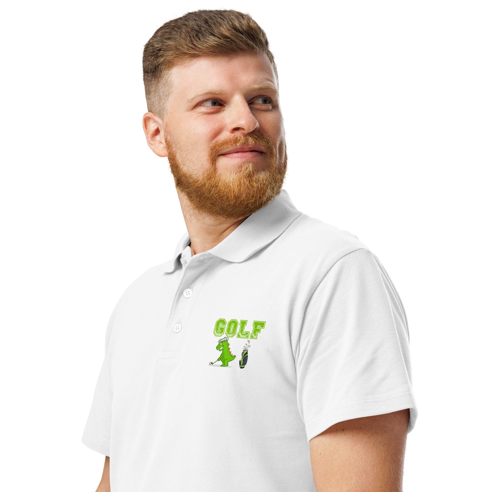 Golf Dino Premium Pique Polo Shirt - Image 42