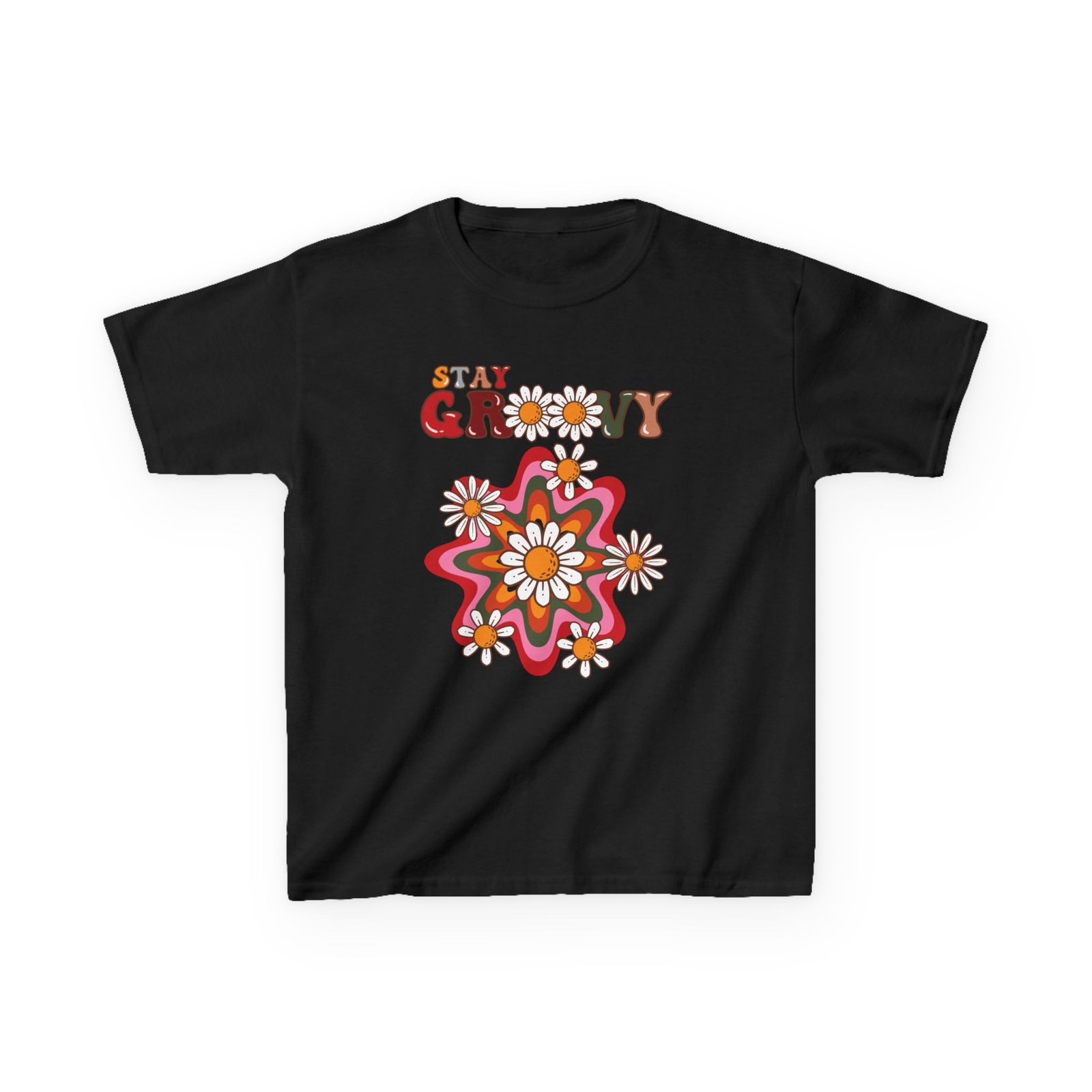 Kids T-Shirt — "Stay Groovy" Retro Flower Graphic - Image 10