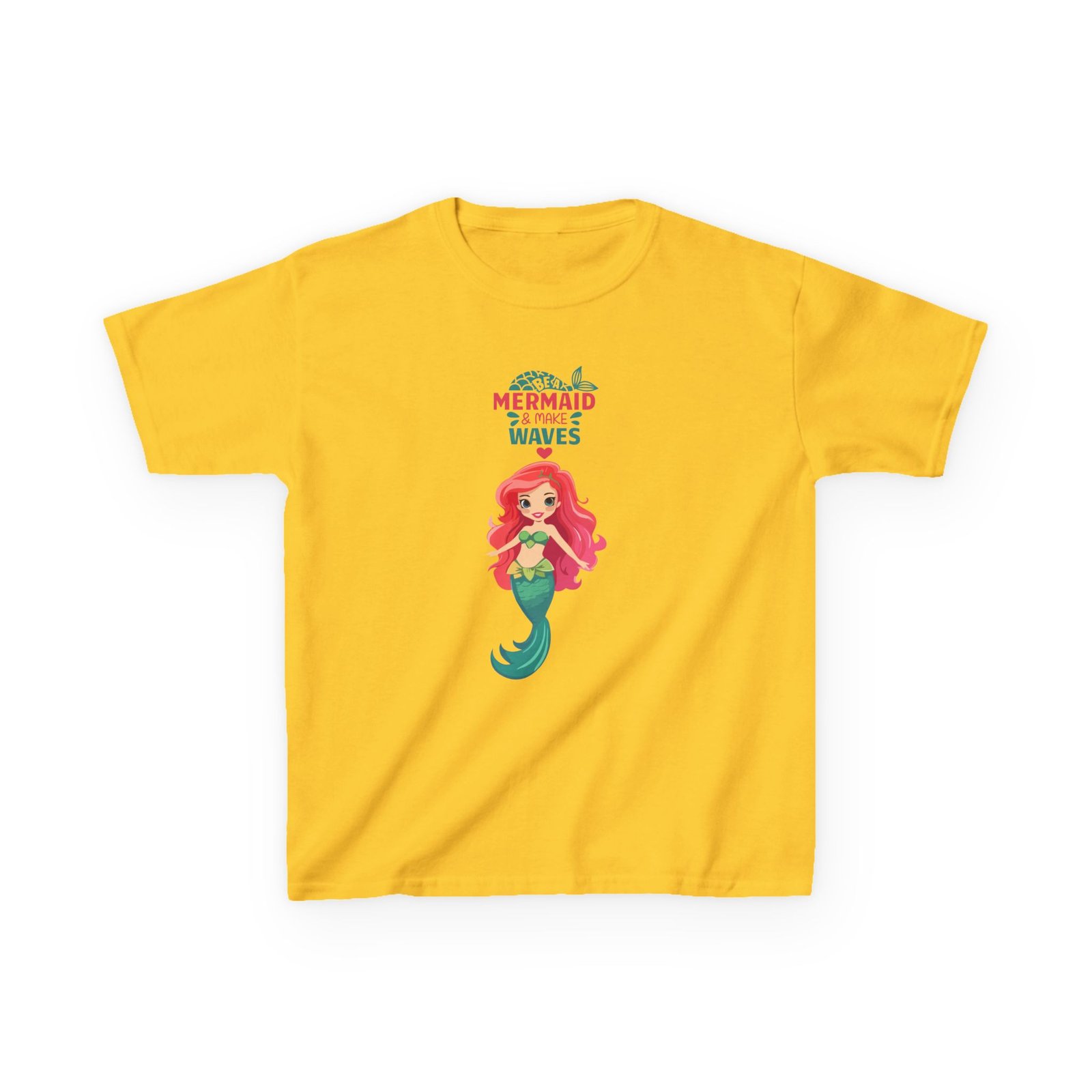 Kids Mermaid Tee - "Be a Mermaid & make waves" Cute Red-Haired Mermaid Shirt for Girls - Image 13