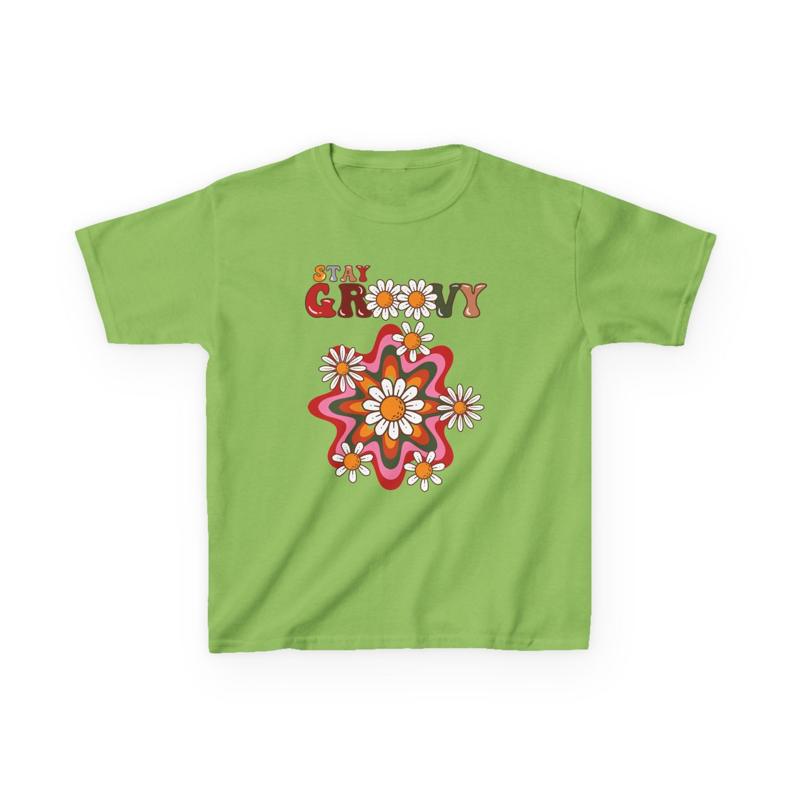 Kids T-Shirt — "Stay Groovy" Retro Flower Graphic - Image 22