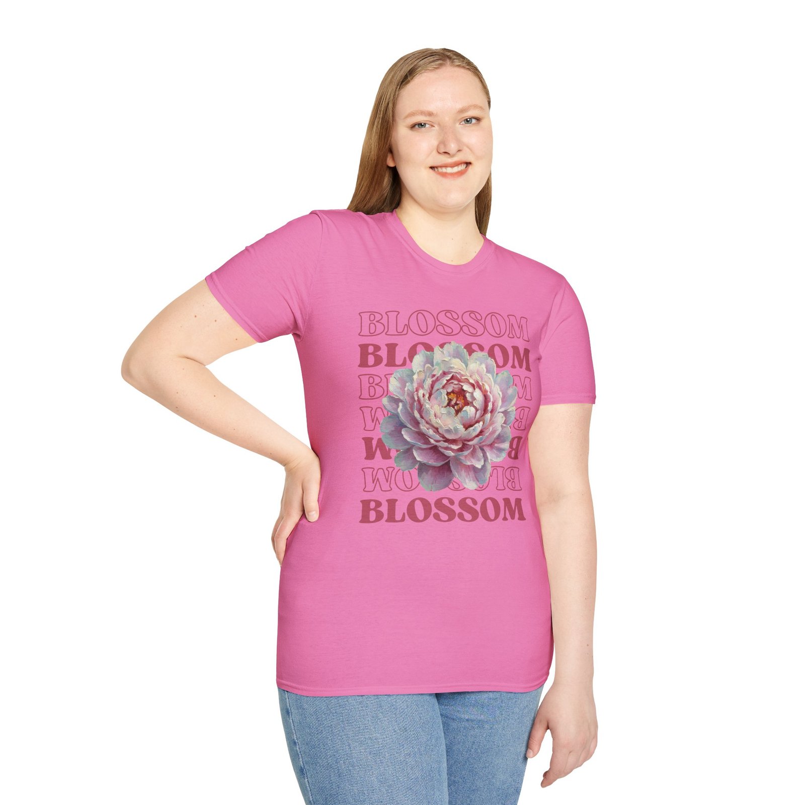 Blossom Floral Tee — Pink Peony Graphic T-Shirt - Image 46