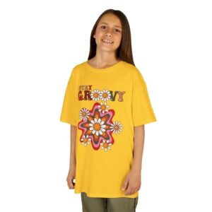 Kids T-Shirt — "Stay Groovy" Retro Flower Graphic