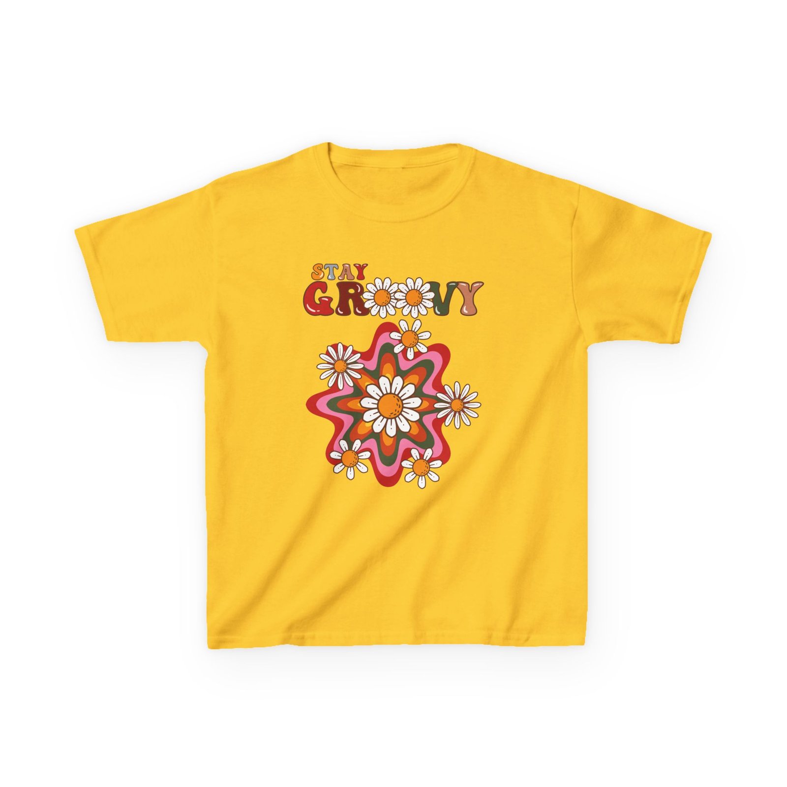 Kids T-Shirt — "Stay Groovy" Retro Flower Graphic - Image 2
