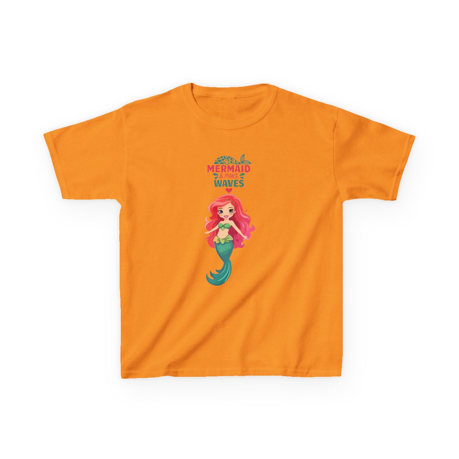 Kids Mermaid Tee - "Be a Mermaid & make waves" Cute Red-Haired Mermaid Shirt for Girls - Image 7
